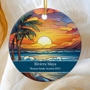 Riviera Maya Beach Vacation Ceramic Tree Decoration