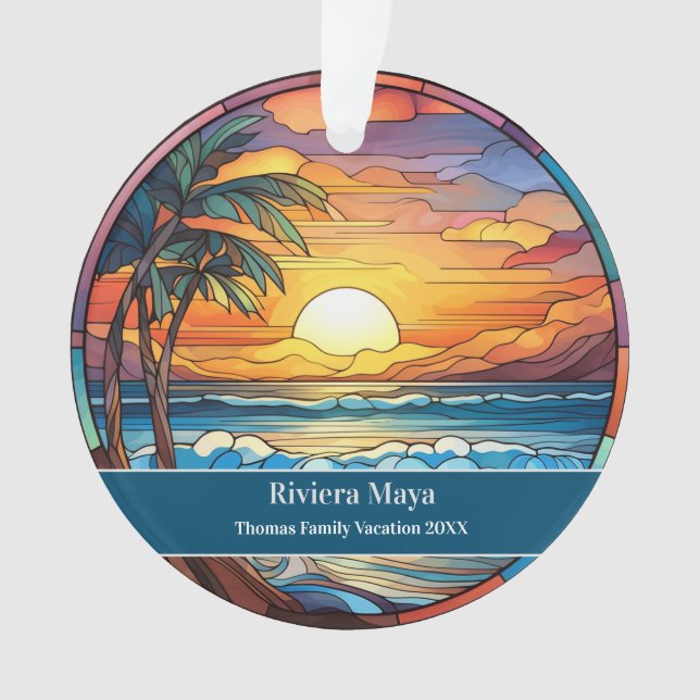 Riviera Maya Beach Vacation Ornament (Front)
