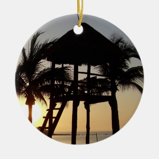 Riviera Maya Cancun Mexico Gel Mousepad Ceramic Tree Decoration (Front)