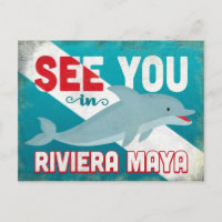 Riviera Maya Dolphin - Retro Vintage Travel