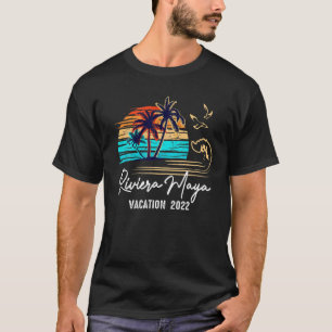 Riviera Maya Mexico 2022 Beach Vacation Trip Retro T-Shirt