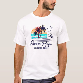 Riviera Maya Mexico 2022 Beach Vacation Trip Retro T-Shirt