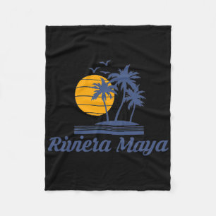 Riviera Maya Mexico Beach Tourist Souvenir Vacatio Fleece Blanket