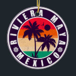 Riviera Maya Mexico Palm Trees Vintage Souvenirs Ceramic Tree Decoration<br><div class="desc">Riviera Maya Mexico Vintage 60s Souvenirs. Riviera Maya Beach Mexico - Retro Tropical Palm Tree 60s Souvenirs Vintage design makes a great Christmas or Birthday gift for fans of Riviera Maya Beach. The retro summer vibe design is a perfect gift for travel lovers and tropical destination fans. - You can...</div>