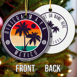 Riviera Maya Mexico Retro Palm tree Travel 80s Ceramic Tree Decoration<br><div class="desc">Puerto Vallarta Mexico Vintage 60s Souvenirs. Puerto Vallarta Beach Mexico - Retro Tropical Palm Tree 60s Souvenirs Vintage design makes a great Christmas or Birthday gift for fans of Puerto Vallarta Beach beach. The retro summer vibe design is a perfect gift for travel lovers and tropical destination fans. You can...</div>