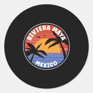 Riviera Maya Mexico Sunrise Classic Round Sticker