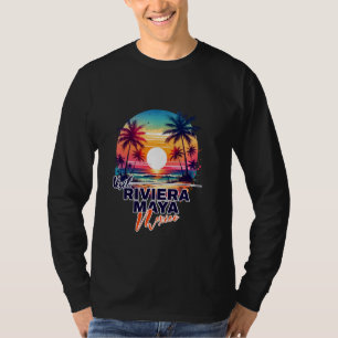 Riviera Maya Mexico Sunset Beach Palm Tree Trip So T-Shirt