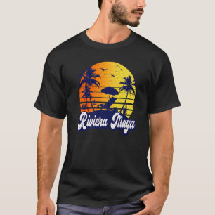 Riviera Maya Mexico Sunset Beach Retro Premium T-Shirt