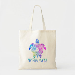 Riviera Maya Mexico Tie Dye Sea Turtle Vacation 20 Tote Bag