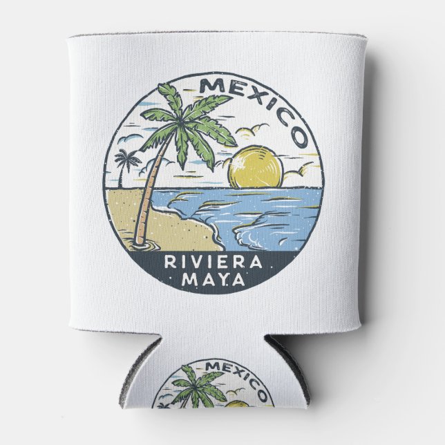 Riviera Maya Mexico Vintage Can Cooler (Front)