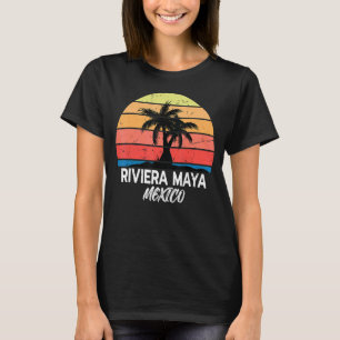 Riviera Maya Mexico Vintage Retro Love Fishing Sur T-Shirt