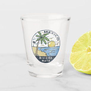 Riviera Maya Mexico Vintage Shot Glass