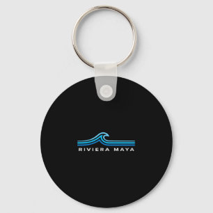 Riviera Maya Mexico Waves Vintage Mens Women Boys Key Ring