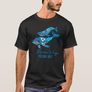 Riviera Maya Mexico Whale Retro Theme Family Vacat T-Shirt
