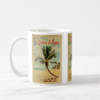 Riviera Maya Palm Tree Vintage Travel