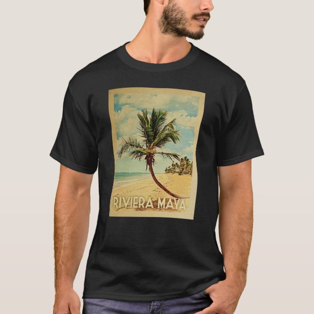 Riviera Maya Vintage Travel T-shirt - Beach (Front)