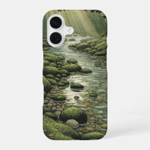 Rivière Claire Vintage entre Rochers Mousseux iPhone 16 Case