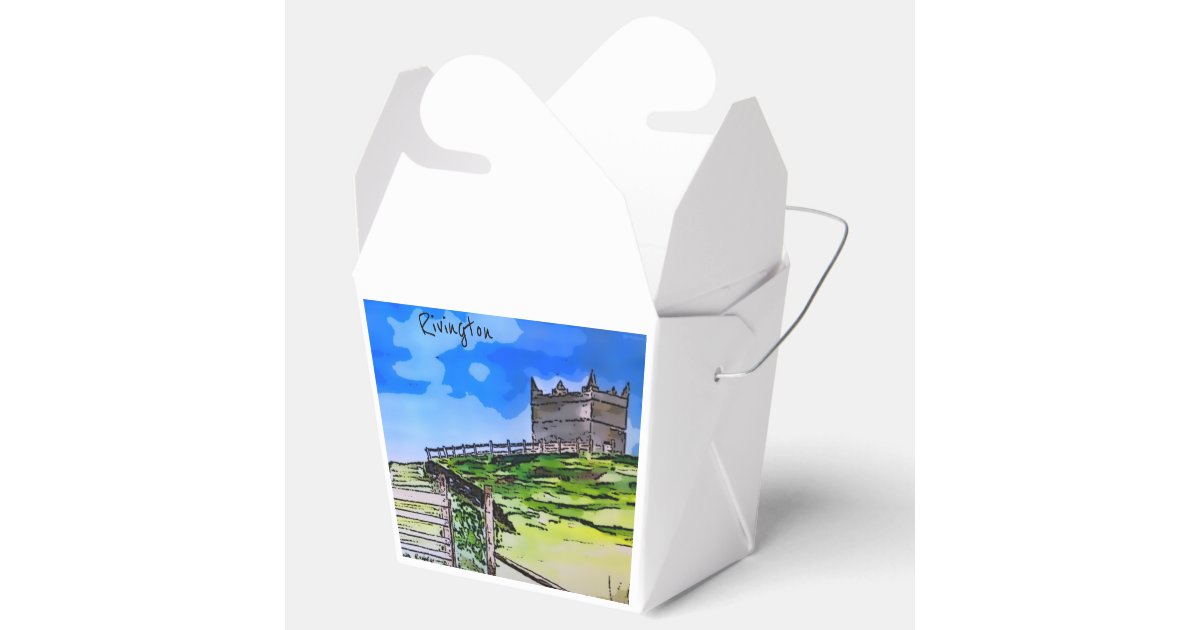 Mug Box Label Sticker Rivington pike Horwich original art Favour Box | Zazzle
