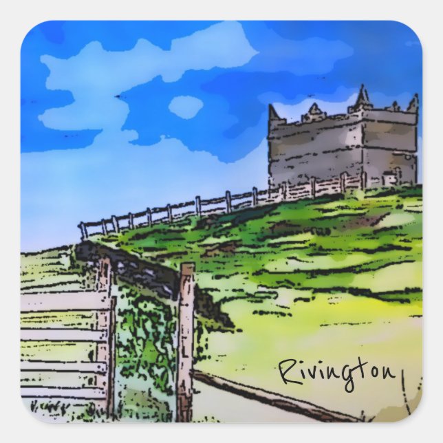 Rivington pike Horwich original art Square Sticker (Front)