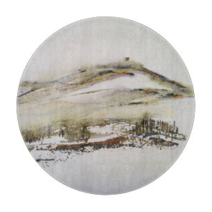 Rivington pike Horwich Watercolour      Cutting Board