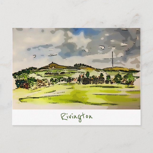 Rivington Winter Hill Landscape  Postcard (Front)