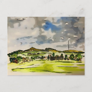 Rivington Winter Hill Landscape  Postcard