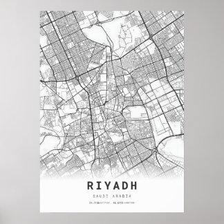 Riyadh City Map Poster