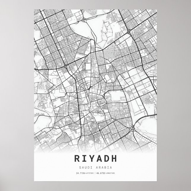 Riyadh City Map Poster (Front)
