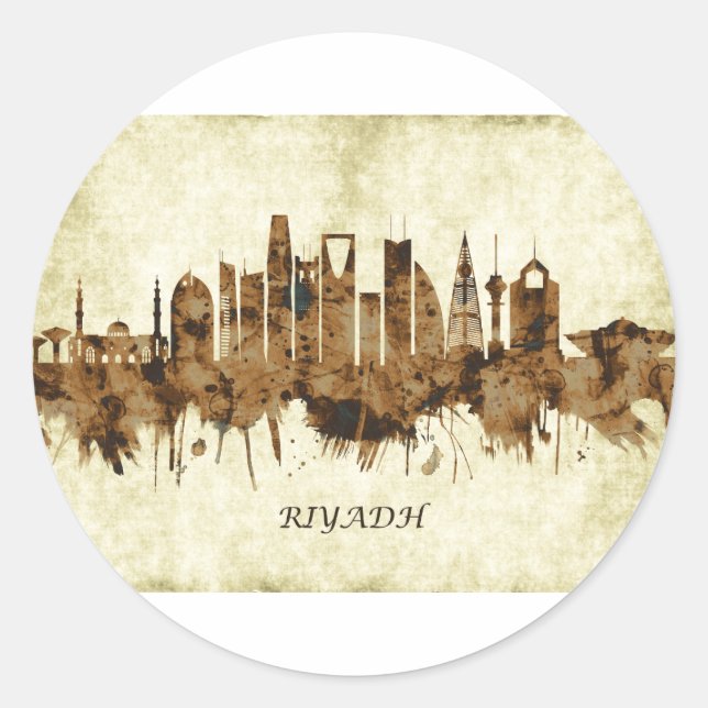 Riyadh Saudi Arabia Cityscape Classic Round Sticker (Front)