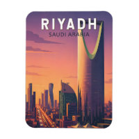 Riyadh Saudi Arabia Illustration Travel Art Retro