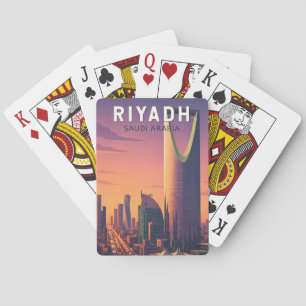 Riyadh Saudi Arabia Illustration Travel Art Retro Playing Cards
