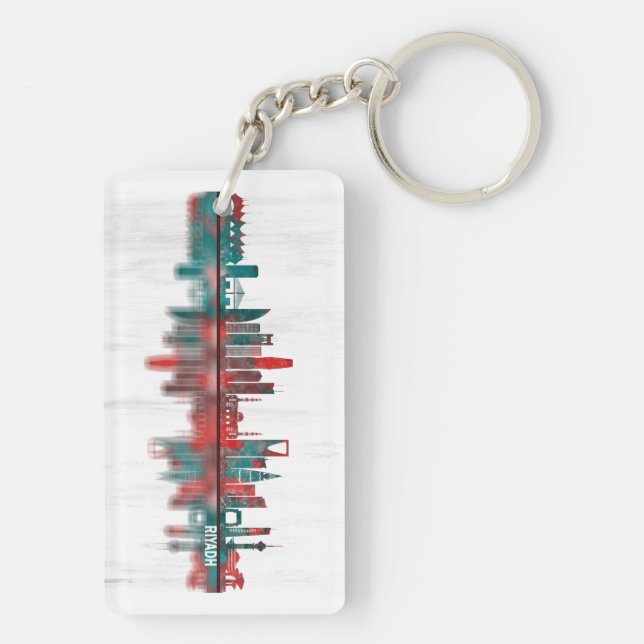 Riyadh Saudi Arabia Skyline Key Ring (Back)