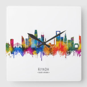 Riyadh Saudi Arabia Skyline Square Wall Clock