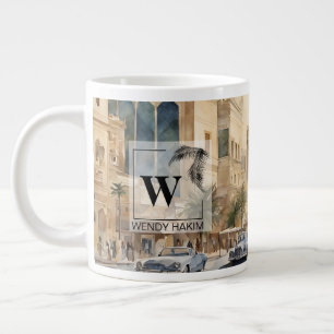 Riyadh Street Scene Jumbo Mug – Serene Watercolor