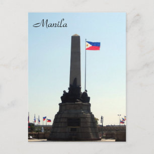 rizal flag monument postcard