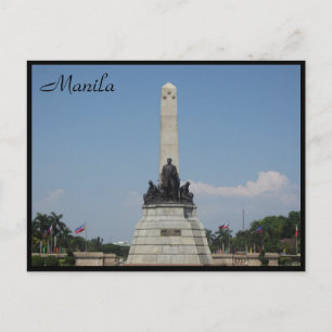 rizal monument manila postcard