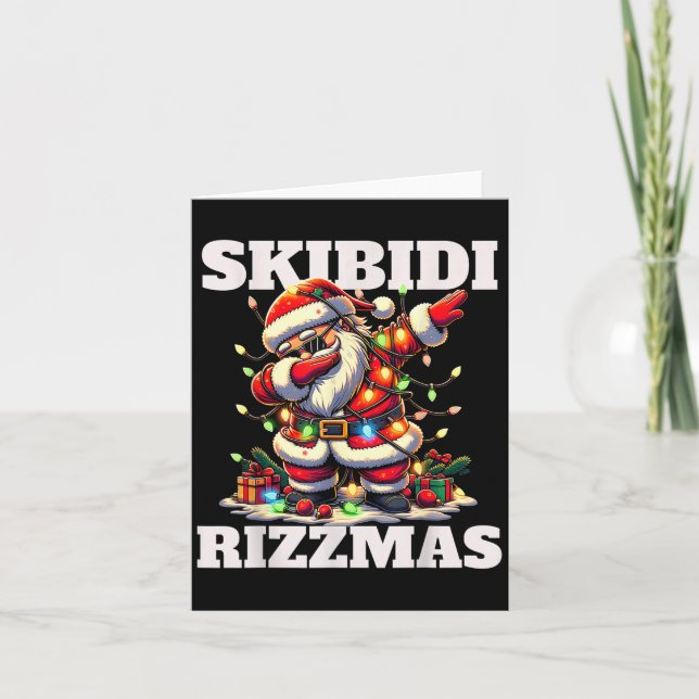 Rizz Christmas Santa Funny Xmas Gen Alpha Skibidi  Card (Front)