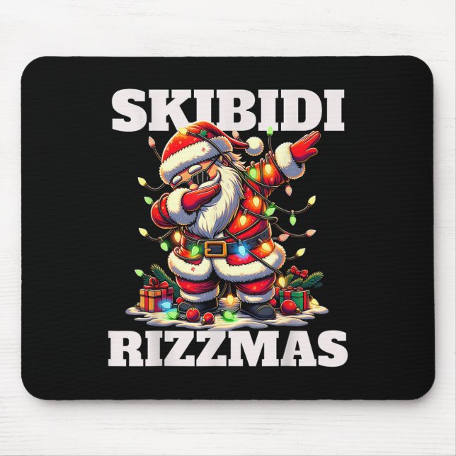 Rizz Christmas Santa Funny Xmas Gen Alpha Skibidi  Mouse Mat (Front)