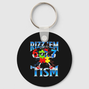 Rizz em with the tism for boys kids men autism key ring