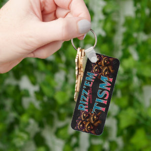 Rizz Em With The Tism Meme Autism Funny Racoon Key Ring