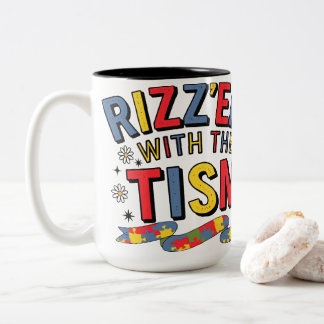 Rizz Em With The Tism Neurodiversity Two-Tone Coffee Mug
