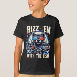 Rizz Em With The Tism Retro Vintage Racoon Meme A T-Shirt