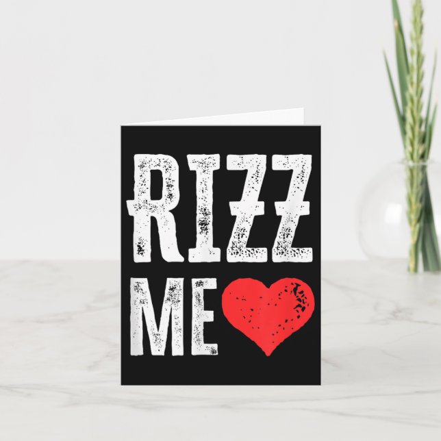 Rizz Me Heart Funny Valentine Day Kids Sigma Skibi Card (Front)