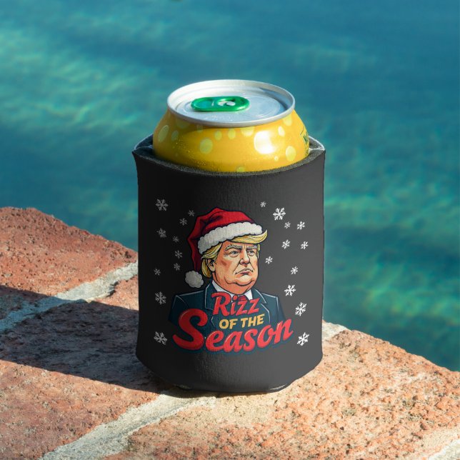 Rizz of The Season Funny Trump Christmas Santa  Can Cooler (In Situ Pool)