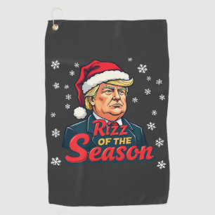Rizz of The Season Funny Trump Christmas Santa Golf Towel