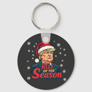 Rizz of The Season Funny Trump Christmas Santa  Key Ring