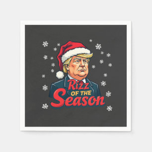 Rizz of The Season Funny Trump Christmas Santa  Napkin