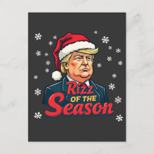 Rizz of The Season Funny Trump Christmas Santa Postcard