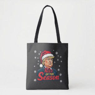 Rizz of The Season Funny Trump Christmas Santa  Tote Bag