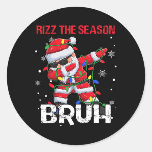 Rizz The Season Bruh Christmas Rizzmas Santa Claus Classic Round Sticker